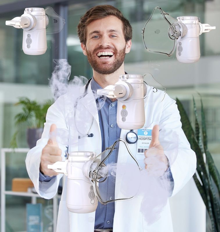 Inalador portátil Nebulizer Tipo-C USB ou Bateria Alcalina 30-40dB Ruído
