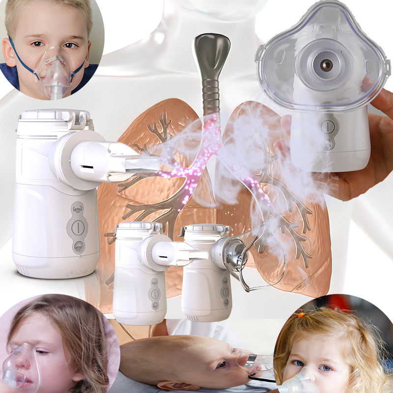Máquina de inalação de partículas MMAD de nebulante vibratório portátil de 2-3μm com capacidade de 9-18 ml e consumo de energia de 1,5 W